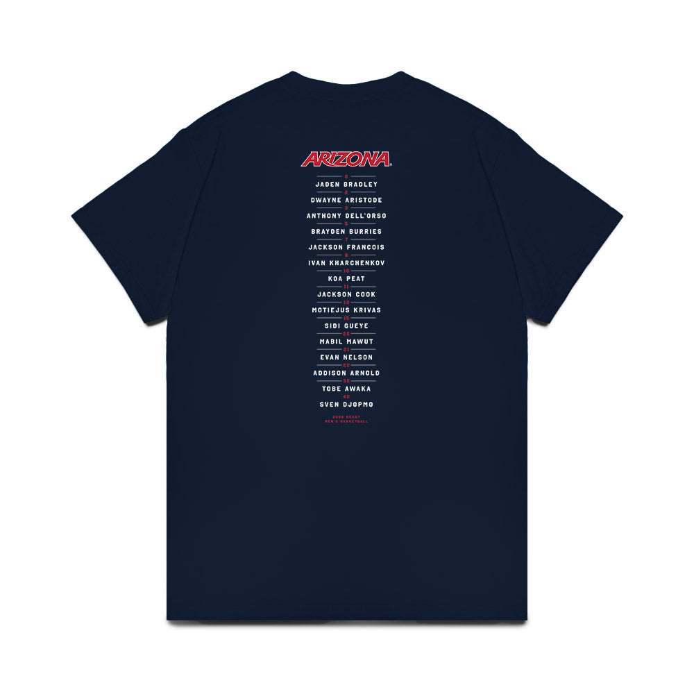 Arizona - NCAA Mens Basketball - Final Four® Roster NCAA® March Madness® 2026 Comfort Colors T-Shirt-1