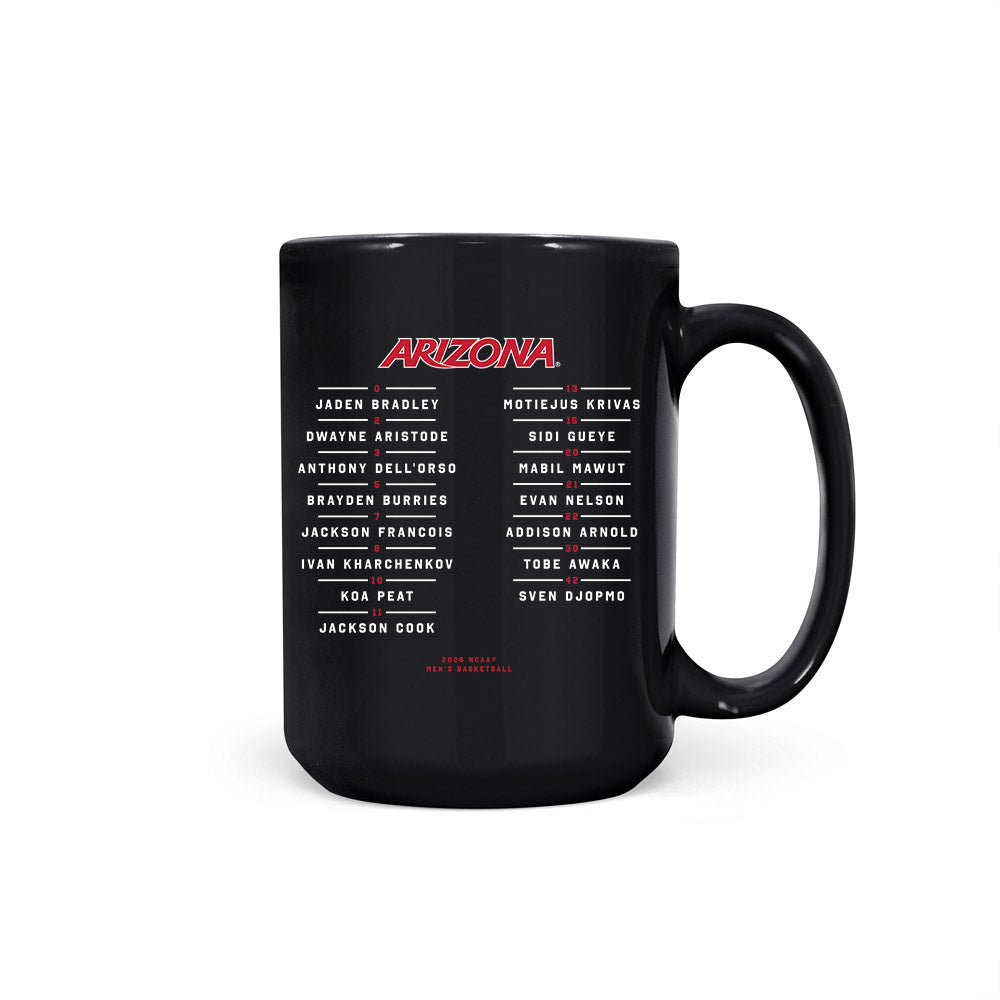 Arizona - NCAA Mens Basketball - Final Four® Roster NCAA® March Madness® 2026 Coffee Mug-0