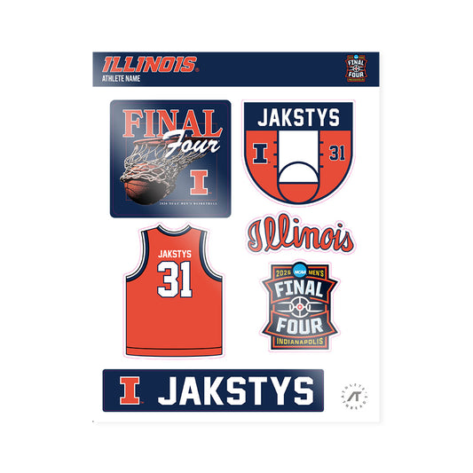 Illinois - NCAA Men's Basketball : Jason Jakstys - Final Four NCAA® March Madness® 2026 Sticker Sheet-0