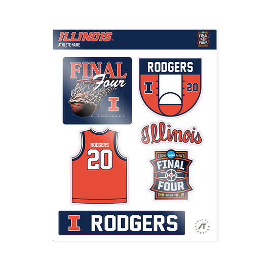 Illinois - NCAA Men's Basketball : Ty Rodgers - Final Four NCAA® March Madness® 2026 Sticker Sheet-0