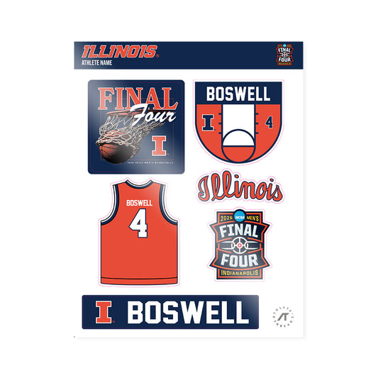 Illinois - NCAA Men's Basketball : Kylan Boswell - Final Four NCAA® March Madness® 2026 Sticker Sheet-0