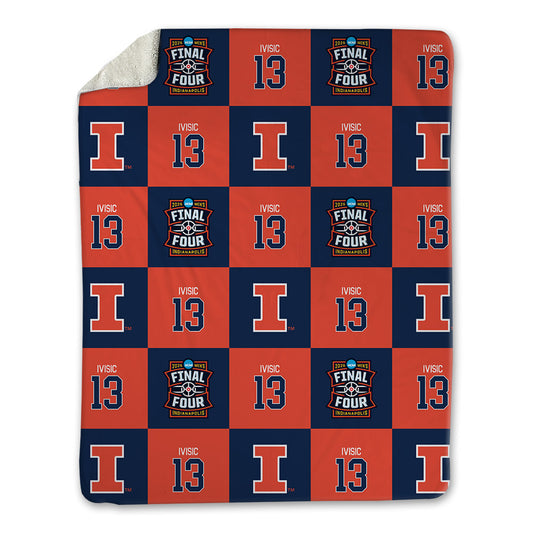Illinois - NCAA Men's Basketball : Tomislav Ivisic - Final Four NCAA® March Madness® 2026 Blanket-0