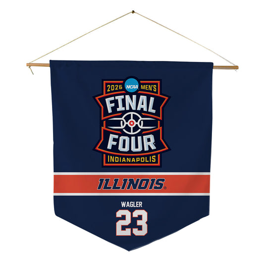 Illinois - NCAA Men's Basketball : Keaton Wagler - Final Four NCAA® March Madness® 2026 Pennant - 18" x 21"-0