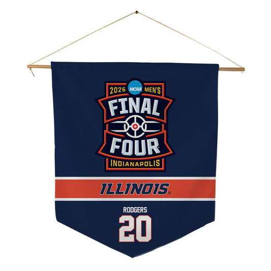Illinois - NCAA Men's Basketball : Ty Rodgers - Final Four NCAA® March Madness® 2026 Pennant - 18" x 21"-0