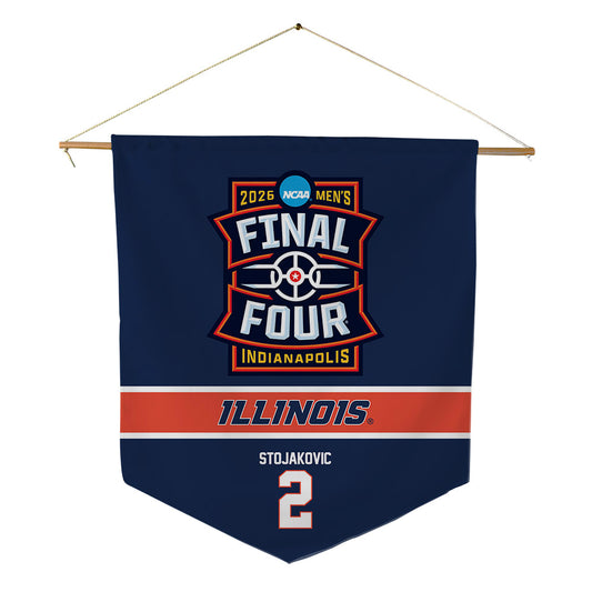 Illinois - NCAA Men's Basketball : Andrej Stojakovic - Final Four NCAA® March Madness® 2026 Pennant - 18" x 21"-0