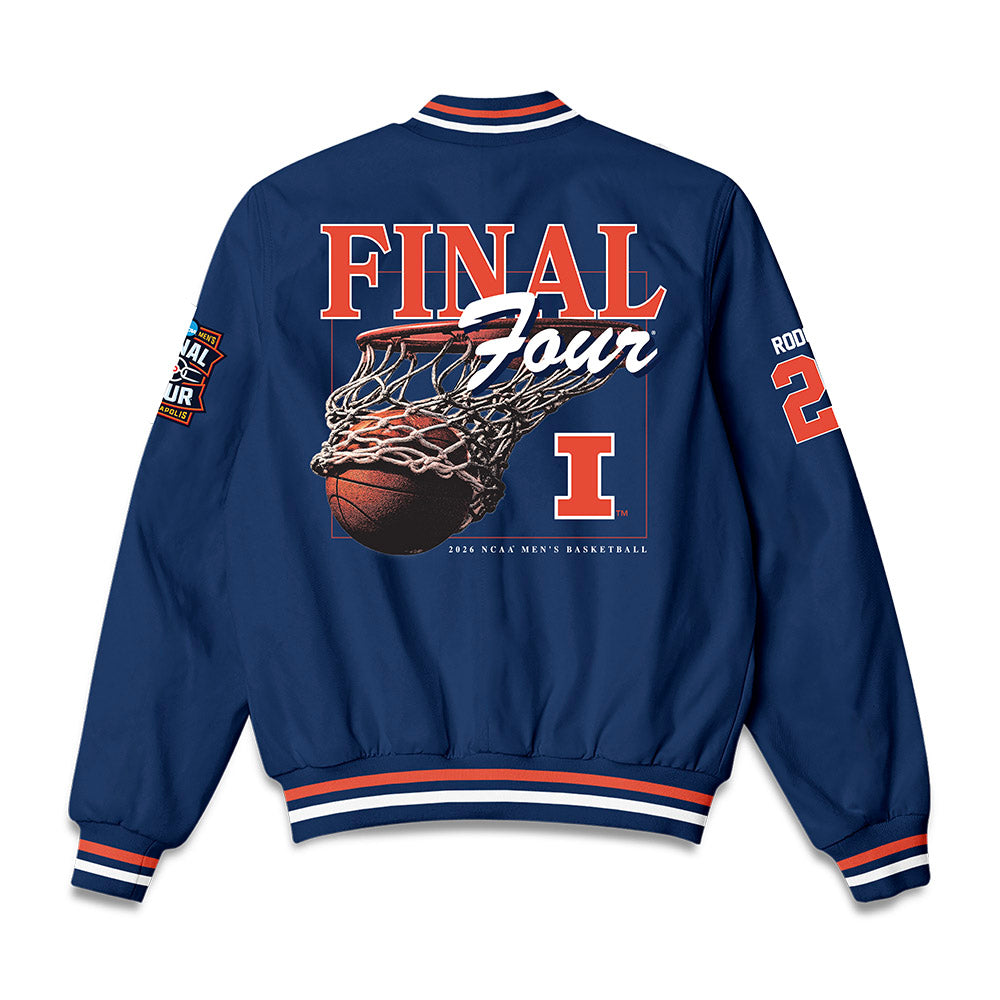 Illinois - NCAA Men's Basketball : Ty Rodgers - Final Four NCAA® March Madness® 2026 Bomber Jacket-1
