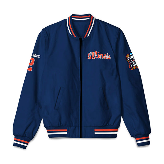 Illinois - NCAA Men's Basketball : Andrej Stojakovic - Final Four NCAA® March Madness® 2026 Bomber Jacket-0