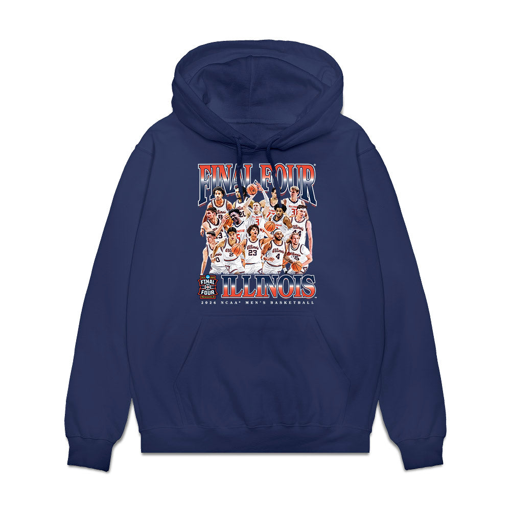 Illinois - NCAA Men's Basketball : - Final Four NCAA® March Madness® 2026 Fleece Hooded Sweatshirt-0