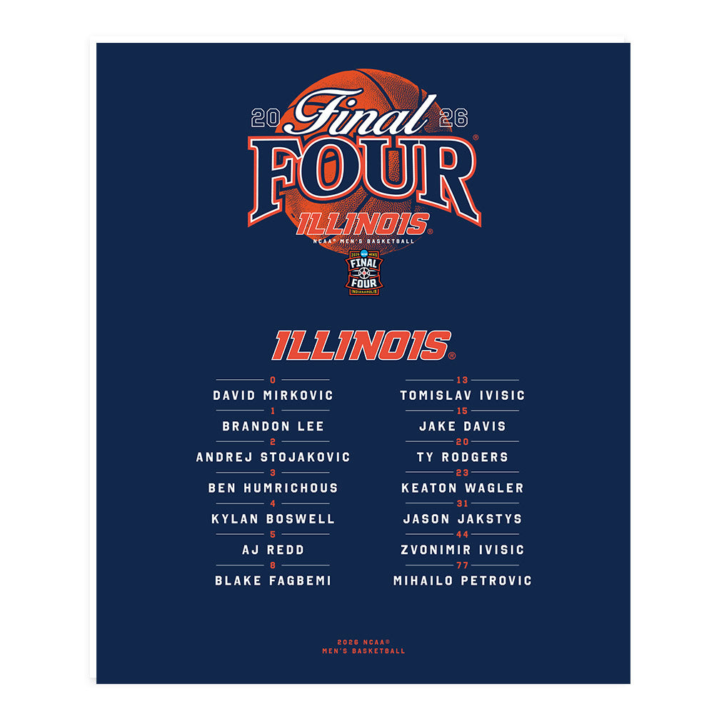 Illinois - NCAA Mens Basketball - Final Four® NCAA® March Madness® 2026 Poster 20x24-0