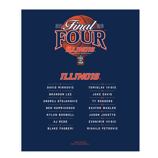 Illinois - NCAA Mens Basketball - Final Four® NCAA® March Madness® 2026 Poster 20x24-0
