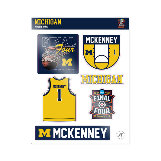 Michigan - NCAA Men's Basketball : Trey McKenney - Final Four NCAA® March Madness® 2026 Sticker Sheet-0