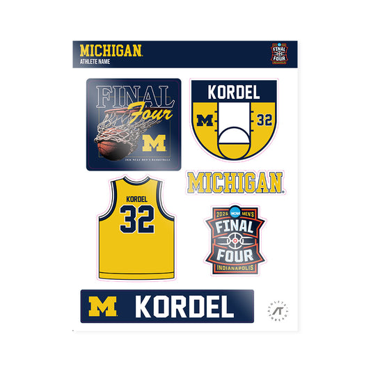 Michigan - NCAA Men's Basketball : Malick Kordel - Final Four NCAA® March Madness® 2026 Sticker Sheet-0