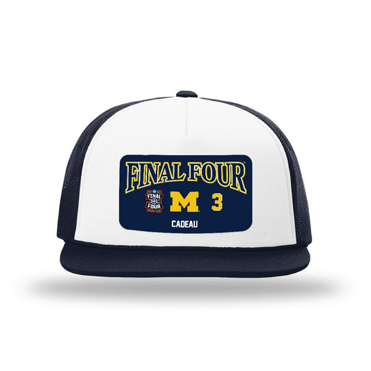 Michigan - NCAA Men's Basketball : Elliot Cadeau - Final Four NCAA® March Madness® 2026 Foamie Trucker Cap-0