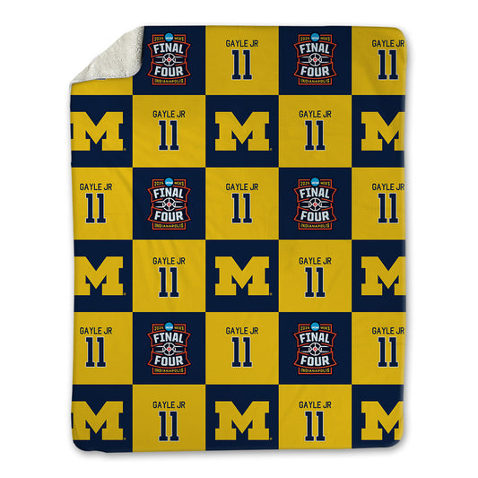 Michigan - NCAA Men's Basketball : Roddy Gayle Jr - Final Four NCAA® March Madness® 2026 Blanket-0