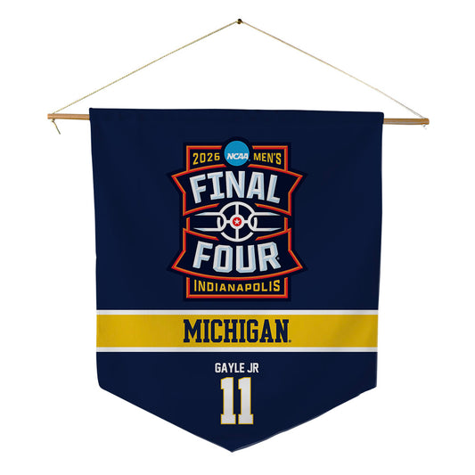 Michigan - NCAA Men's Basketball : Roddy Gayle Jr - Final Four NCAA® March Madness® 2026 Pennant - 18" x 21"-0
