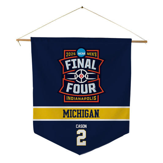 Michigan - NCAA Men's Basketball : Lorenzo Cason - Final Four NCAA® March Madness® 2026 Pennant - 18" x 21"-0