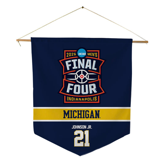 Michigan - NCAA Men's Basketball : Morez Johnson Jr. - Final Four NCAA® March Madness® 2026 Pennant - 18" x 21"-0