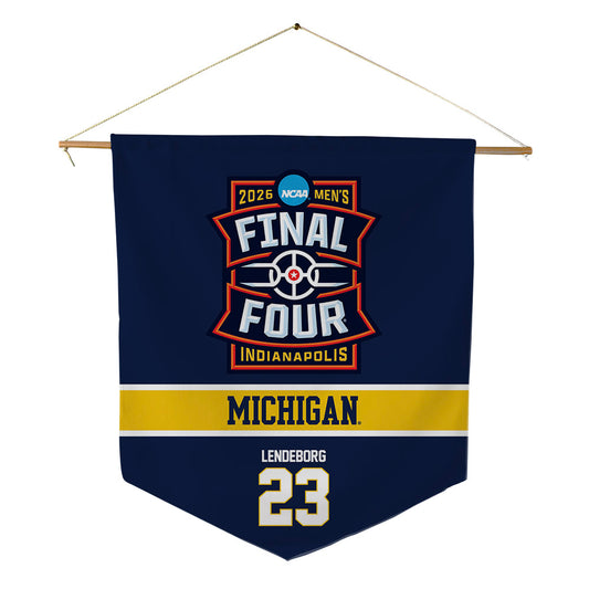 Michigan - NCAA Men's Basketball : Yaxel Lendeborg - Final Four NCAA® March Madness® 2026 Pennant - 18" x 21"-0
