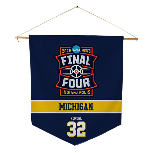 Michigan - NCAA Men's Basketball : Malick Kordel - Final Four NCAA® March Madness® 2026 Pennant - 18" x 21"-0