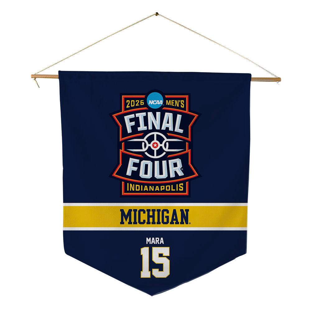 Michigan - NCAA Men's Basketball : Aday Mara - Final Four NCAA® March Madness® 2026 Pennant - 18" x 21"-0