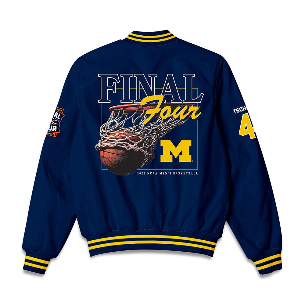 Michigan - NCAA Men's Basketball : Will Tschetter - Final Four NCAA® March Madness® 2026 Bomber Jacket-1