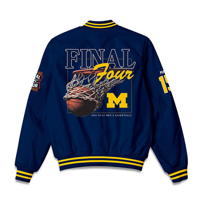 Michigan - NCAA Men's Basketball : Aday Mara - Final Four NCAA® March Madness® 2026 Bomber Jacket-1