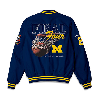 Michigan - NCAA Men's Basketball : Morez Johnson Jr. - Final Four NCAA® March Madness® 2026 Bomber Jacket-1