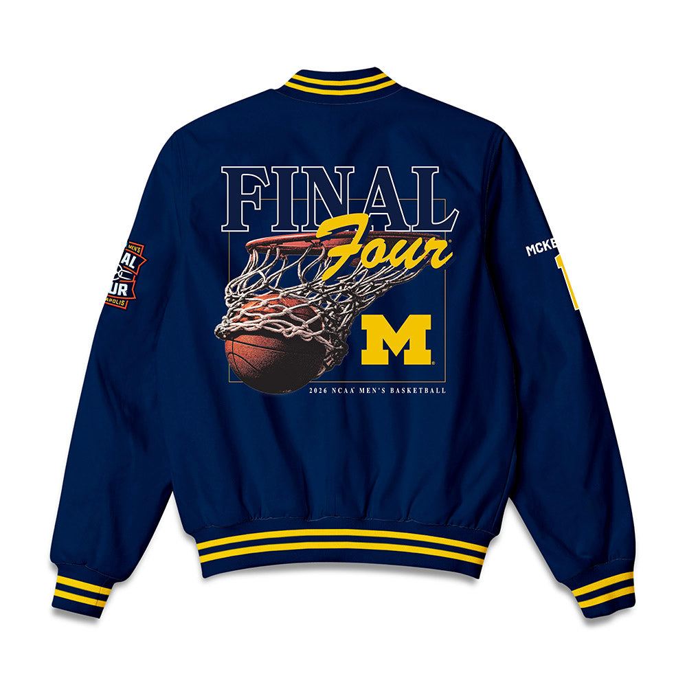 Michigan - NCAA Men's Basketball : Trey McKenney - Final Four NCAA® March Madness® 2026 Bomber Jacket-1