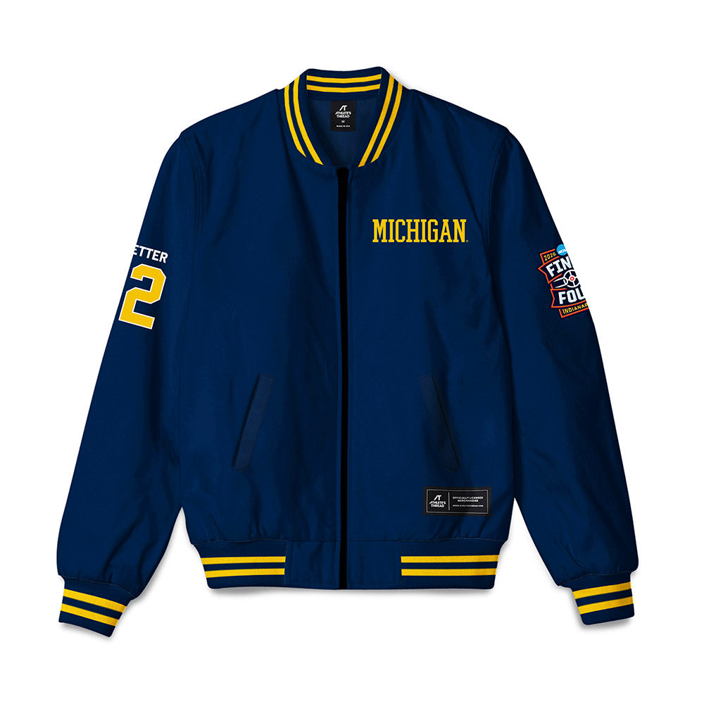 Michigan - NCAA Men's Basketball : Will Tschetter - Final Four NCAA® March Madness® 2026 Bomber Jacket-0