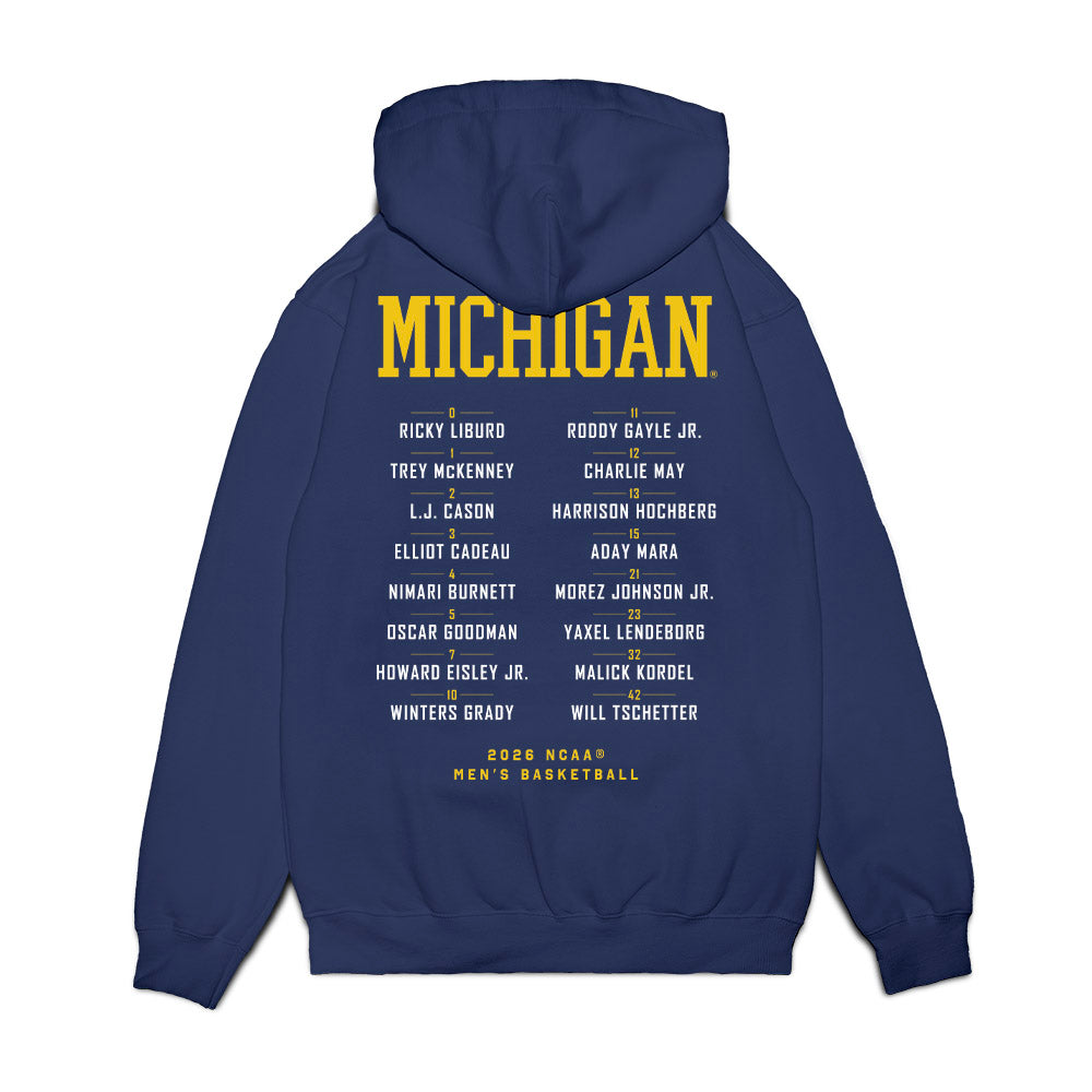 Michigan - NCAA Men's Basketball : - NCAA® March Madness® 2026 Fleece Hooded Sweatshirt-1