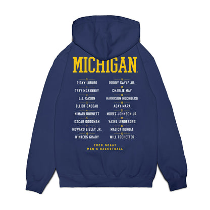 Michigan - NCAA Men's Basketball : - NCAA® March Madness® 2026 Fleece Hooded Sweatshirt-1