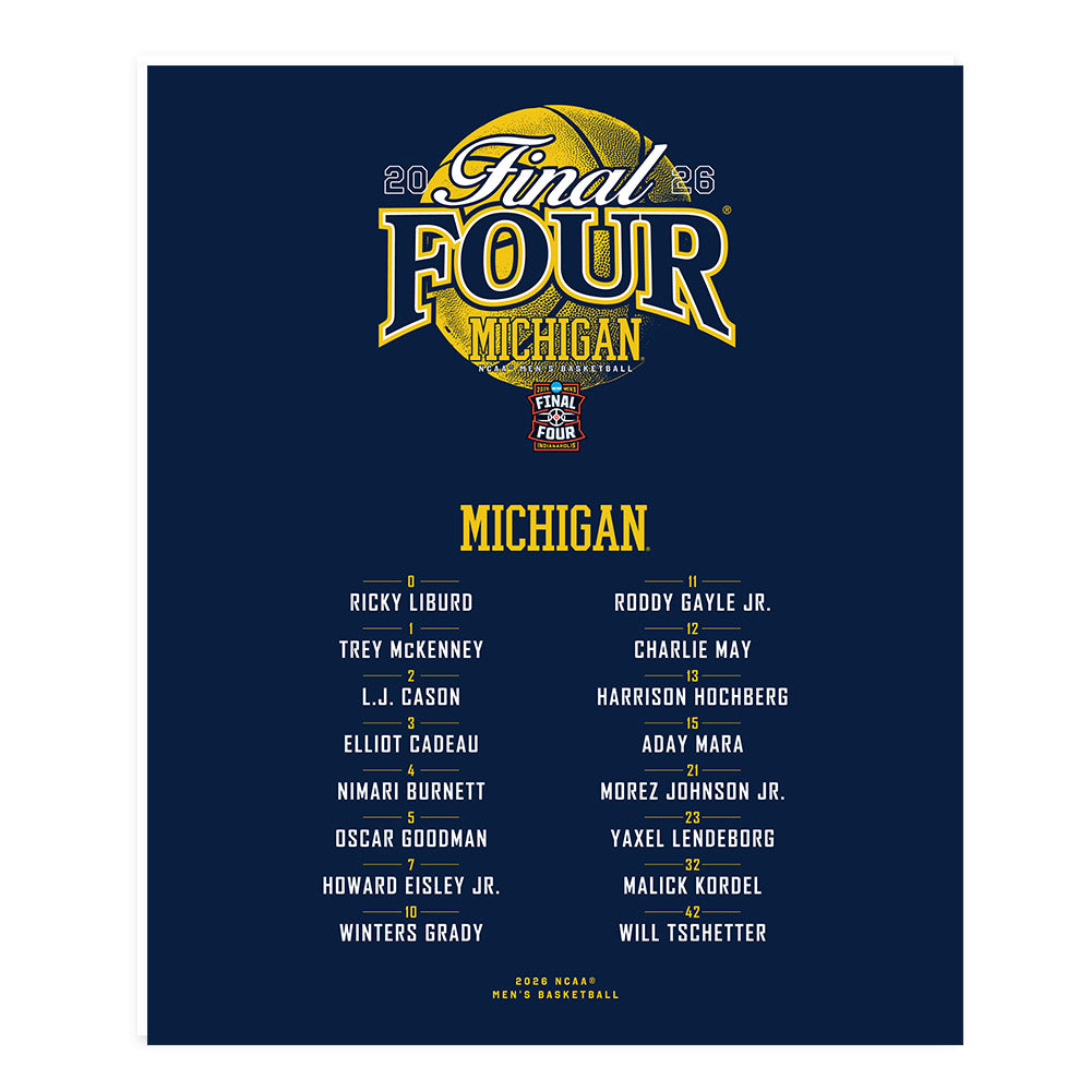 Michigan - NCAA Mens Basketball - Final Four® NCAA® March Madness® 2026 Poster 20x24-0