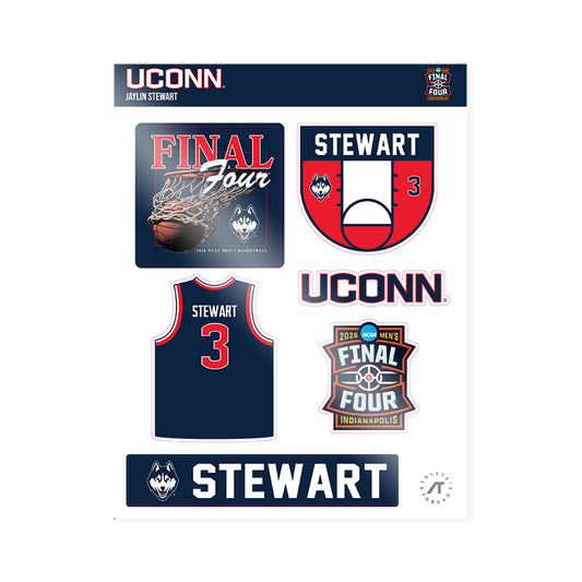 UConn - NCAA Men's Basketball : Jaylin Stewart - Final Four NCAA® March Madness® 2026 Sticker Sheet-0
