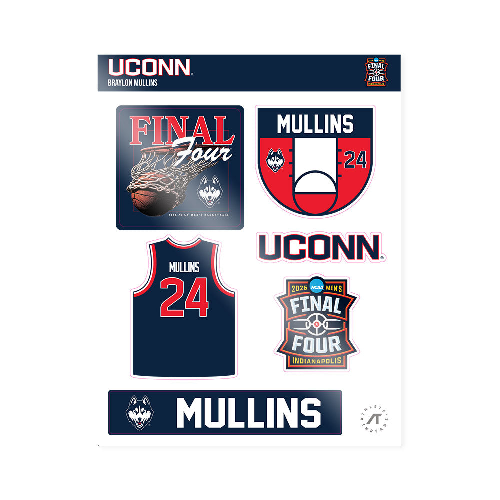 UConn - NCAA Men's Basketball : Braylon Mullins - Final Four NCAA® March Madness® 2026 Sticker Sheet-0