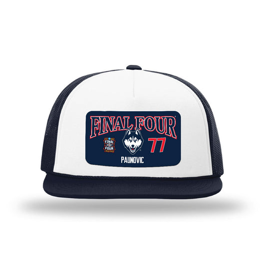 UConn - NCAA Men's Basketball : Uros Paunovic - Final Four NCAA® March Madness® 2026 Suede Foamie Trucker Cap-0
