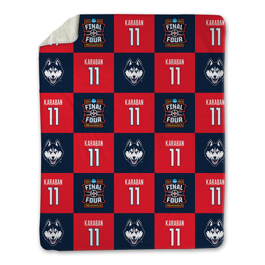 UConn - NCAA Men's Basketball : Alex Karaban - Final Four NCAA® March Madness® 2026 Blanket-0