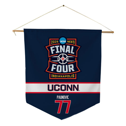 UConn - NCAA Men's Basketball : Uros Paunovic - Final Four NCAA® March Madness® 2026 Pennant - 18" x 21"-0