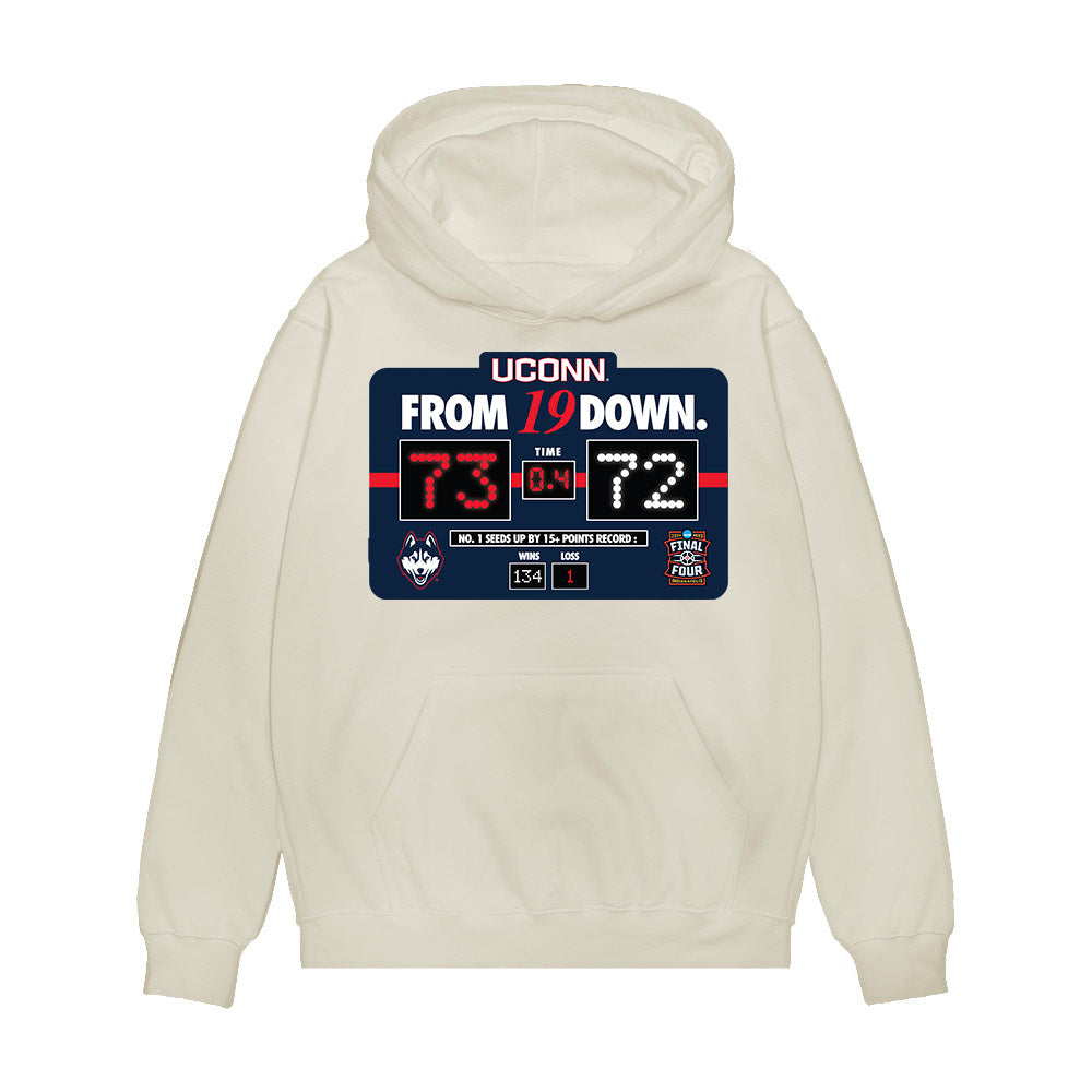 UConn - NCAA Men's Basketball : - From 19 Down Premium Hooded Sweatshirt-0