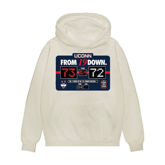 UConn - NCAA Men's Basketball : - From 19 Down Premium Hooded Sweatshirt-0