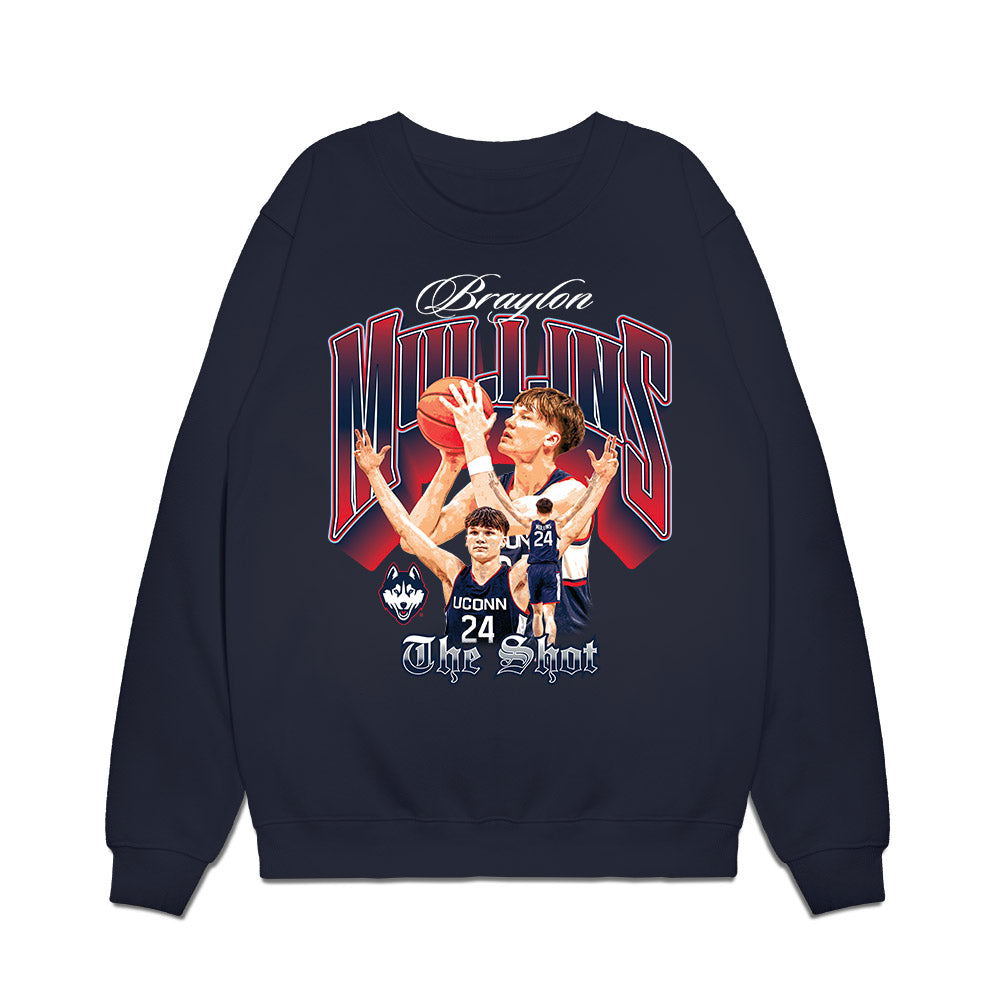UConn - NCAA Men's Basketball : Braylon Mullins - Premium Crewneck Sweatshirt-0