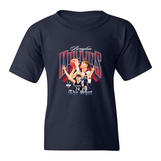 UConn - NCAA Men's Basketball : Braylon Mullins - Youth T-Shirt-0