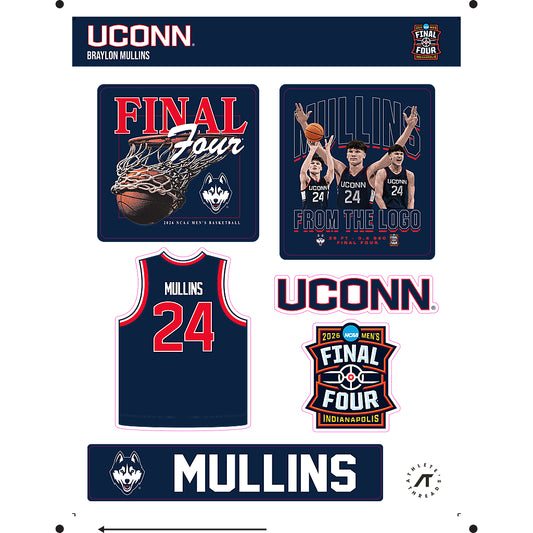 UConn - NCAA Men's Basketball : Braylon Mullins - Mullins from the logo Sticker Sheet-0