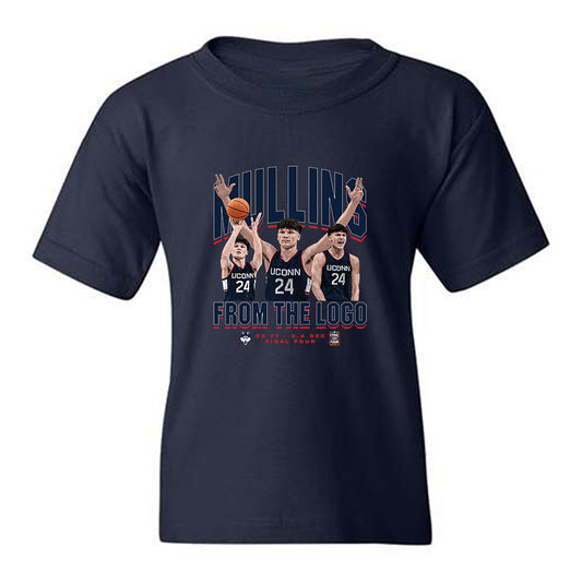 UConn - NCAA Men's Basketball : Braylon Mullins - Mullins from the logo Youth T-Shirt-0