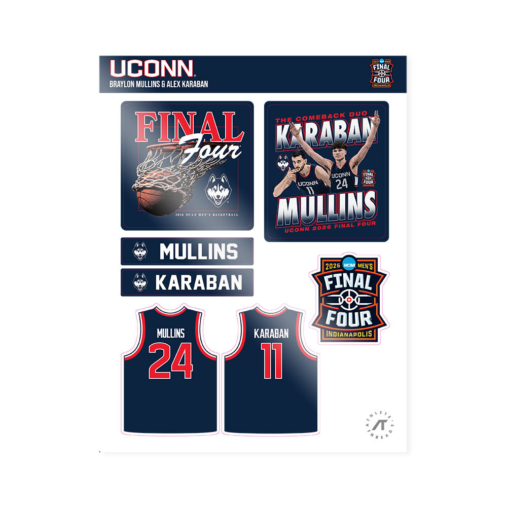 UConn - NCAA Mens Basketball : Alex Karaban - Final Four® 2026 Sticker Sheet-0