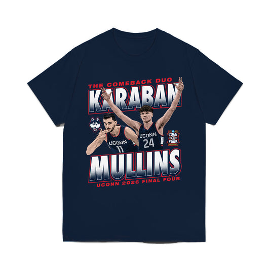 UConn - NCAA Mens Basketball : Braylon Mullins & Alex Karaban - The Comback Duo Comfort Colors T-Shirt-0