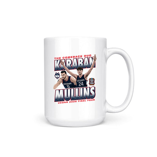 UConn - NCAA Mens Basketball : Braylon Mullins & Alex Karaban - The Comback Duo Coffee Mug-0