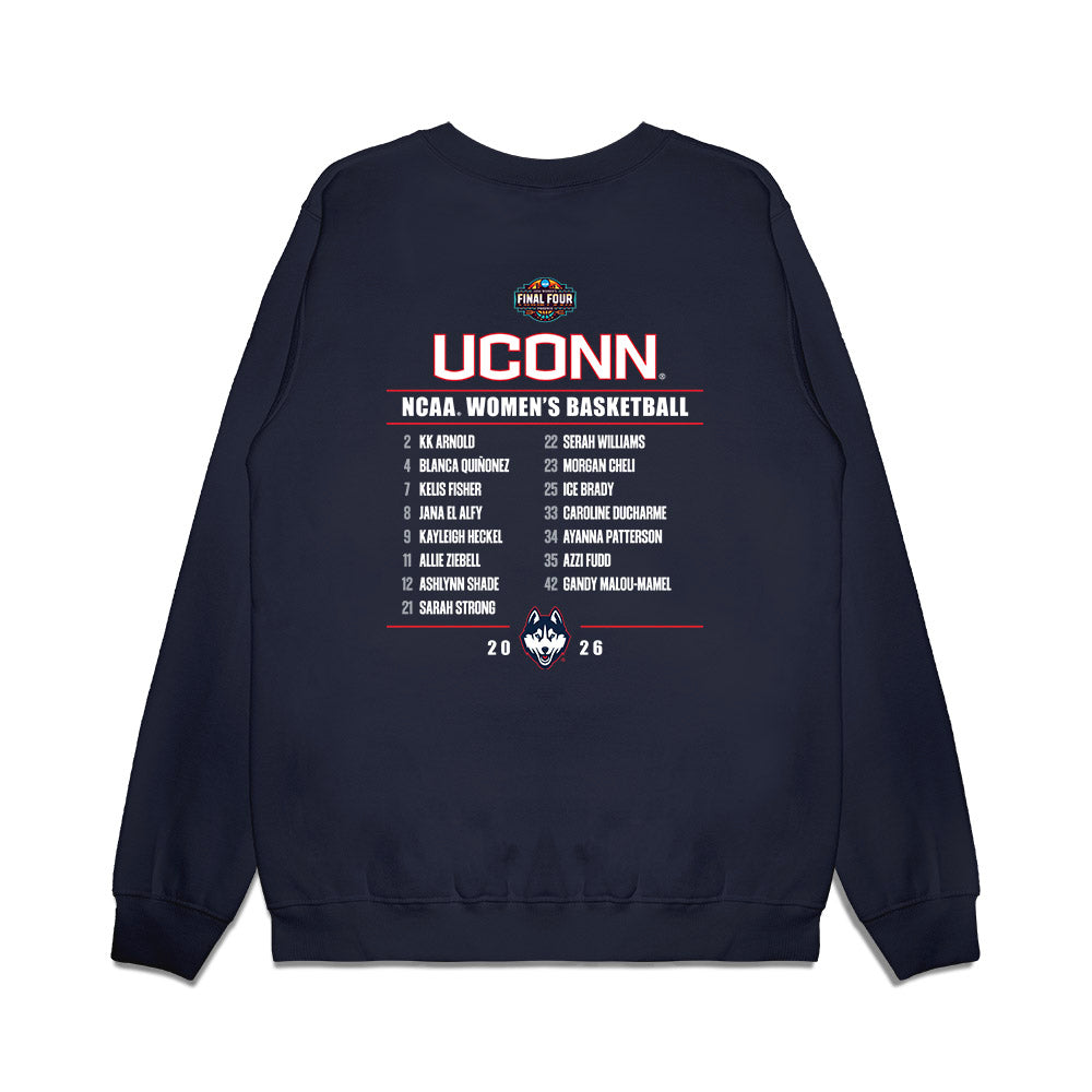 UConn - NCAA Women's Basketball : - Final Four NCAA® March Madness® 2026 Premium Crewneck Sweatshirt-1