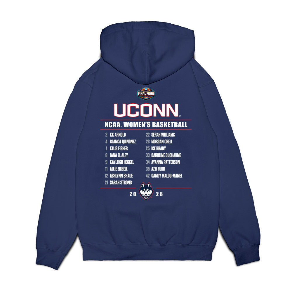 UConn - NCAA Women's Basketball : - Final Four NCAA® March Madness® 2026 Fleece Hooded Sweatshirt-1