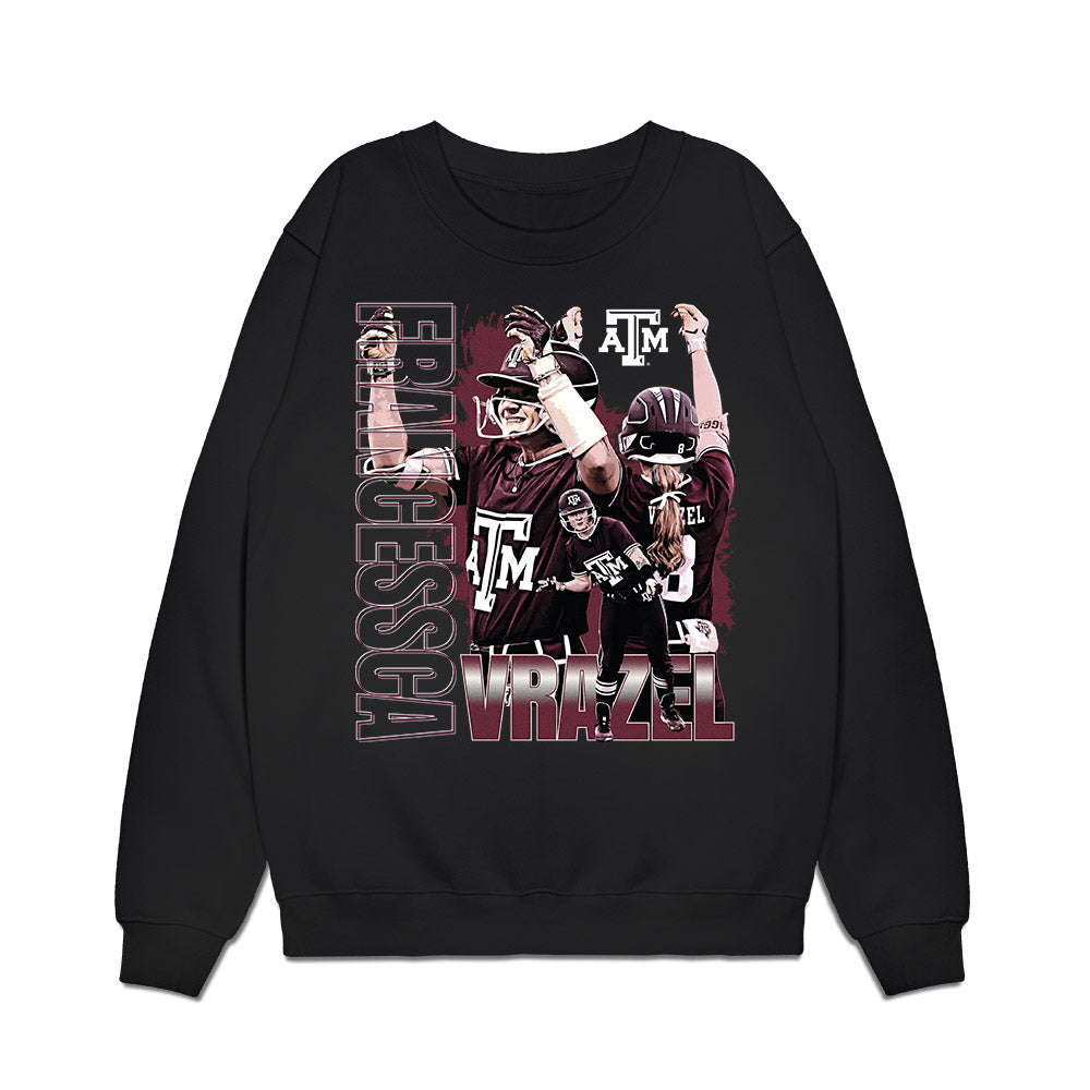 Texas A&M - NCAA Softball : Francessca Vrazel - Collage Premium Crewneck Sweatshirt-0