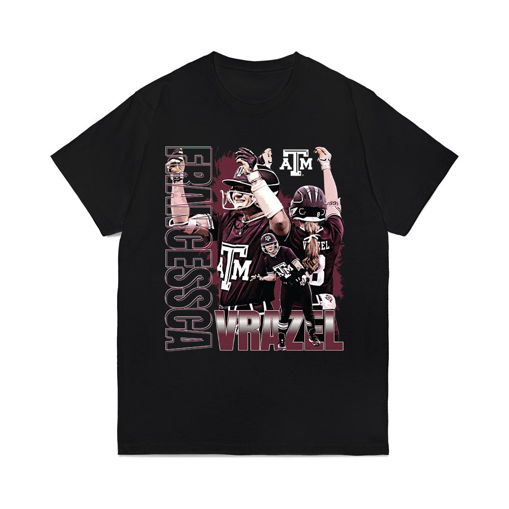 Texas A&M - NCAA Softball : Francessca Vrazel - Collage Comfort Colors T-Shirt-0